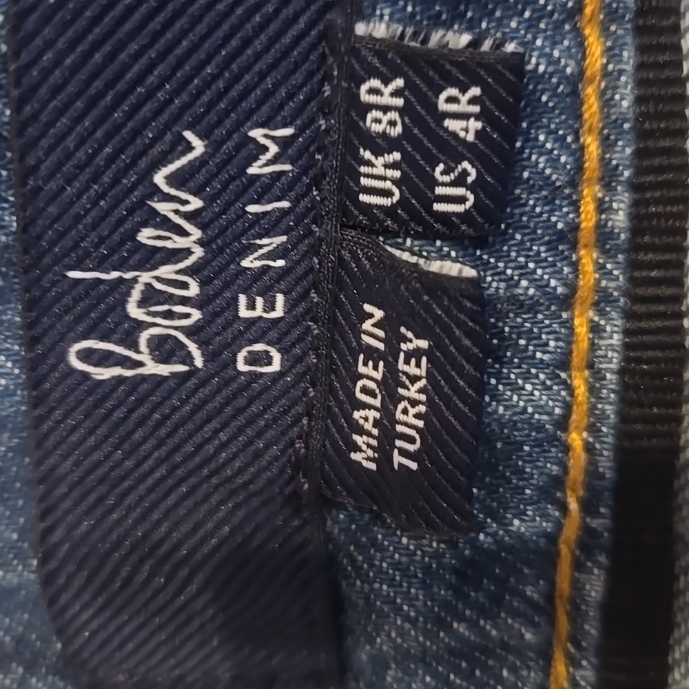Boden Tiered Denim Button-Down 100% Cotton Denim Midi Skirt - Picture 4 of 9